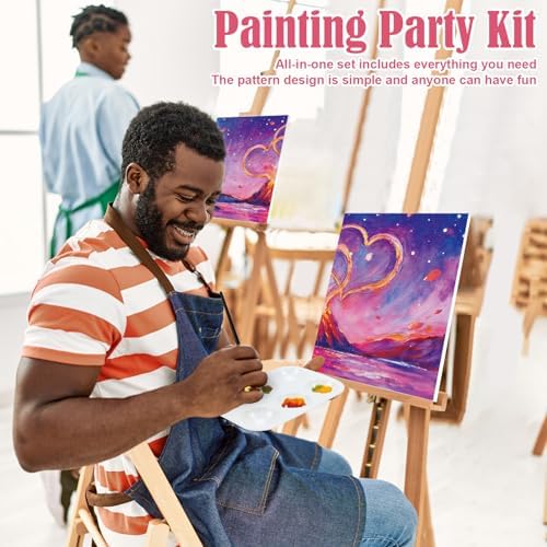 VOCHIC Sip and Paint Kit Pre Drawn Canvas for Painting for Adults Couples - Image 3