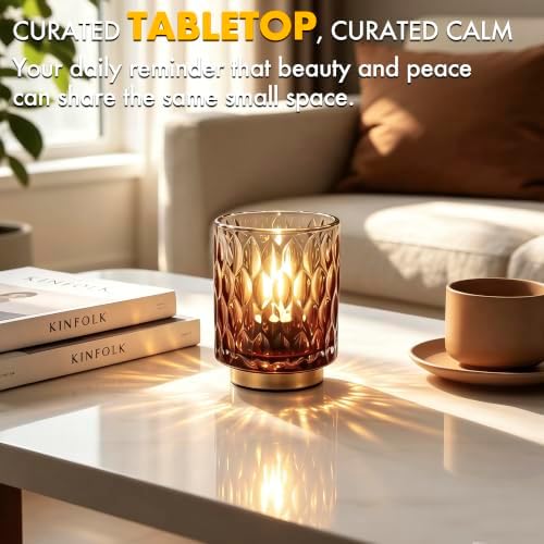 Battery Operated Table Lamp,Cordless Small Decorative Lamp,Amber Gradient - Image 6