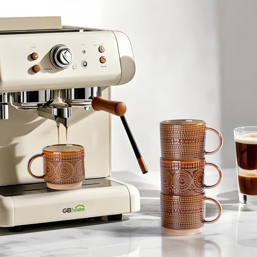 GBhome 12 oz Coffee Mugs Set of 4, Stackable Ceramic Coffee Cups Set - Image 5