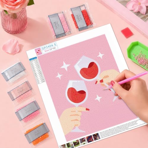 Yiaoyinnz 6 Pcs Pink Diamond Art Kits for Adults 10x12inch - Image 3