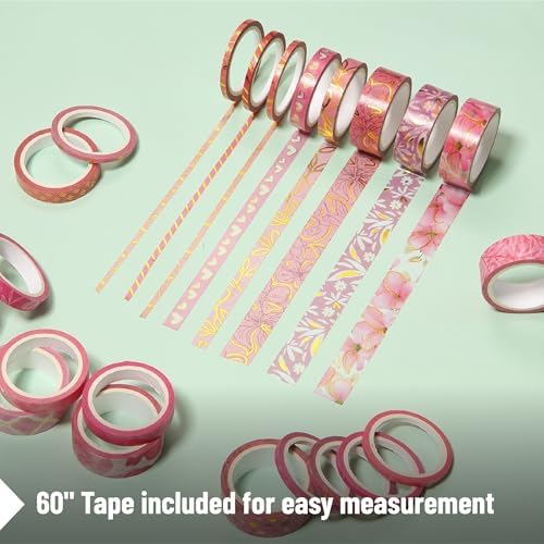 Mr. Pen- Washi Tape Set, 21 Rolls, Assorted Sizes, Floral Pink - Image 6