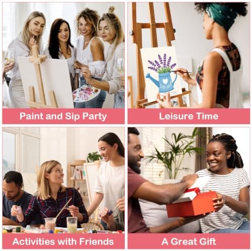 8 Pack Pre Drawn Canvas Painting Kits for Adults Sip and Paint Kit - Image 7
