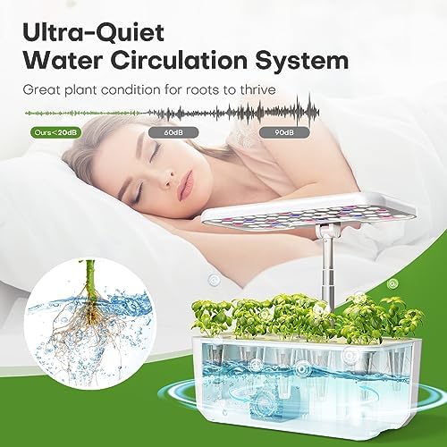 Ahopegarden Indoor Garden Hydroponics Growing System: 10 Pods Kit with LED - Image 5