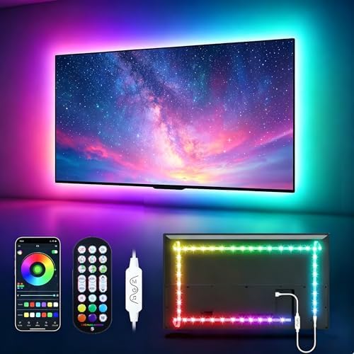 MATICOD LED Lights for TV Led Backlight, 9.84ft RGB Led Strip Lights for TV Lights Behind, USB Led Light Strip for 32-43in TV, Bluetooth APP Control Music Sync Strip Lighting for Christmas Decorations by MATICOD