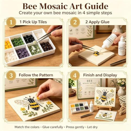 Garden Flowerpot Mosaic Art Kit Floral,Mosaic Art Kits for Adults，Style E - Image 6