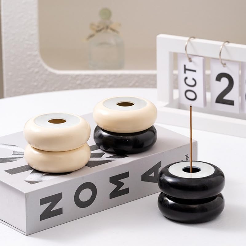 Incense Holder Modern Minimalist Circular Incense Stick Burner for Cones or Sticks for Yoga & Meditation, Enhance Atmosphere,Ceramic Ash Catcher Color Mixing - Image 4