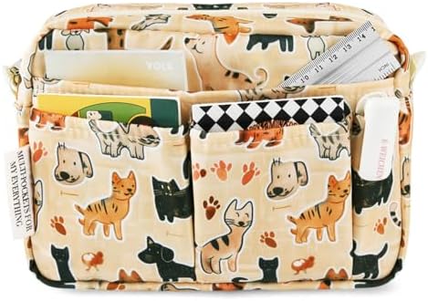 Multiple Pockets Portfolio Organizer with Zipper,Makeup Bag Pencil Pouch by E-WEICHEN