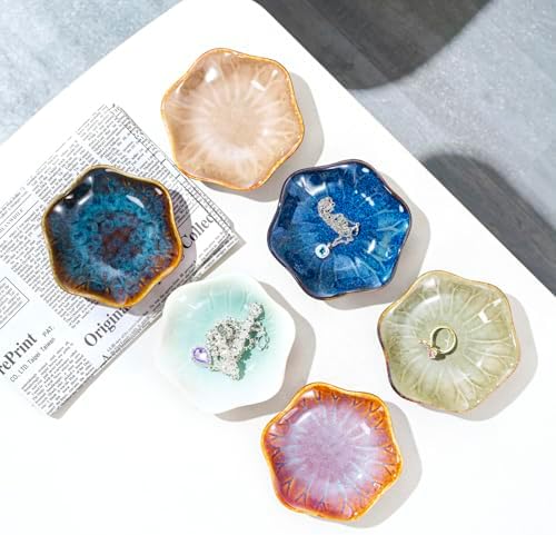 Ceramic Jewelry Dish, 1, Kiln Transformed Lotus Khaki Color - Image 4