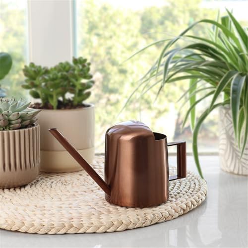 Watering Can for Indoor Plants, Small Watering Cans Sprinkling Pot for Greenhouse Garden Flower Plants, Stainless Steel Long Spout Water Can for Outdoor Watering Plants, 300ML/0.08 Gallon (Copper) - Image 3