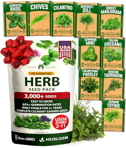 HOME GROWN 10 Herb Variety Pack 3000+ Seeds Extra Large Culinary Kit by HOMEGROWN