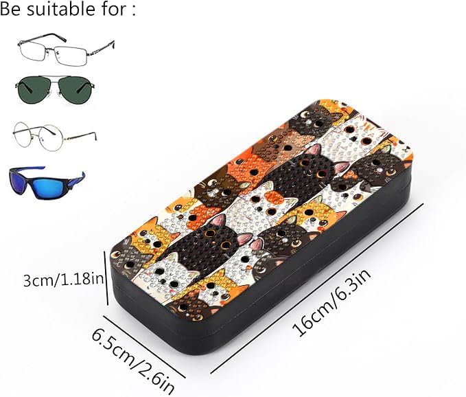 Leatrice 5d Diamond Art Kits for Adults Small Diamond Painting Kit Gem Art Paint by Diamonds Dots Eyeglasses Case DIY for Beginner Women