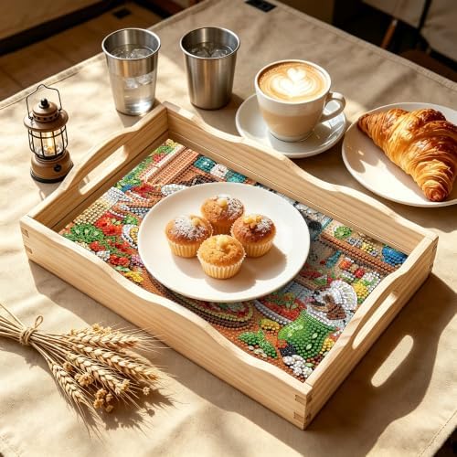 DIY Diamond Painting Wood Serving Tray Kit With Handles 7.8*11.8in - Image 6