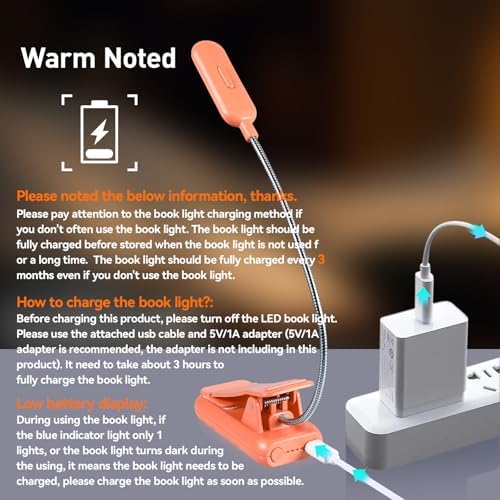 VAVOFO Rechargeable Reading Light, Clip on Book Light for Reading in Bed - Image 5