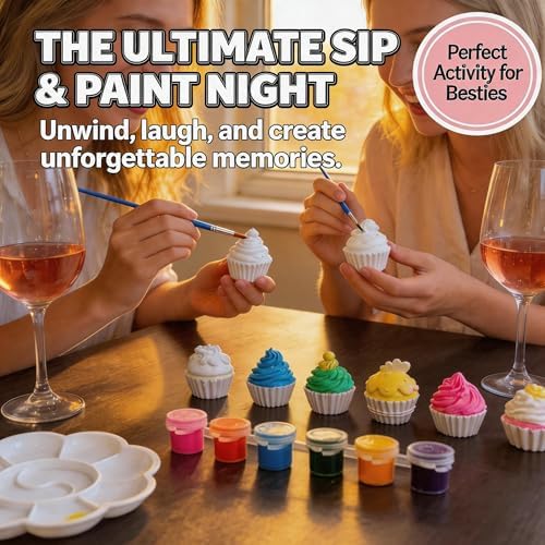 15 Pcs Plaster Painting Kit for Adults & Teens - DIY Miniature Cake & Dessert Figurines - Ceramic-Like Fake Food Props for Home Aesthetic Decor, Crafting & Bakery Display - Image 6