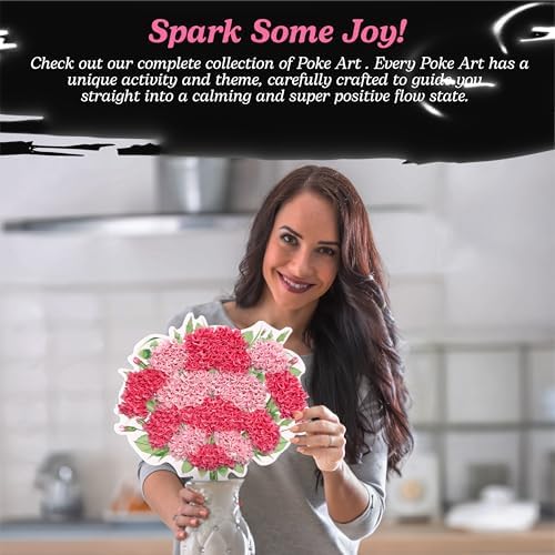 Unwynd Poke Art Carnations Flower Bouquet Kit for Adults, Women and Teens - Image 3