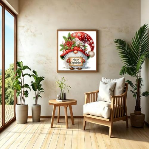 Christmas Gnome Diamond Art Painting Kits 5D Special Shape 12 x 12 inch - Image 4