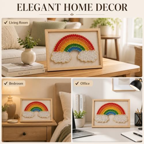 RM Studio DIY String Art Kit with All Necessary Accessories and Frame for Kids Students, Adult Crafts Kit, Home Wall Decorations Unique Gift (Rainbow) - Image 6