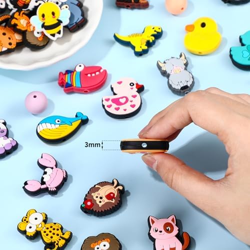 Humyoun 122 Pcs Beadable Pen DIY Kit with Silicone Beads, Stylish Style - Image 4