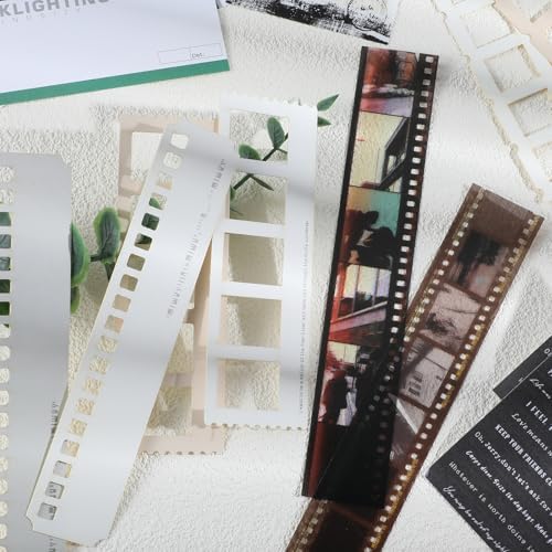 94Pcs Vintage Photo Themed Scrapbooking Kits, Movie Film Scrapbook Kit for Film Stickers and Journaling Supplies , Waterproof Album Tape Stickers for Journal Collage, Planner, DIY Craft Collage Album - Image 6