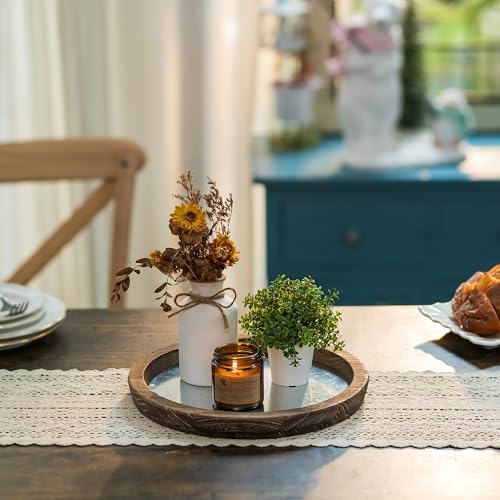 Hanobe Round Wood Candle Holder Trays, Coffee Table Decor for Centerpieces - Image 6