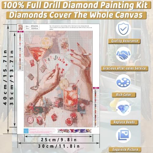 Pink Poker Diamond Art Kits for Adults Diamond Painting Kit for Beginner - Image 5