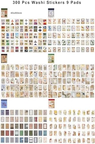PRSTINCOL Washi Stickers Book, 6 Sets 300 Pcs - Image 2