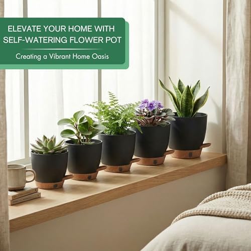 Self Watering Pots for Inoor/ Ourdoor Plants 5/5.5/6/6.5/7" Flower Pot - Image 5