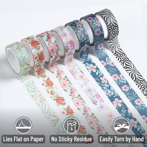 Mr. Pen- Washi Tape Set, 21 Rolls, Assorted Sizes, Floral Vintage - Image 4