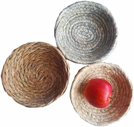 Small Woven Basket Set of 3, Mini Catchall Baskets for Keys & Decor by TRU+HEART+BRAND