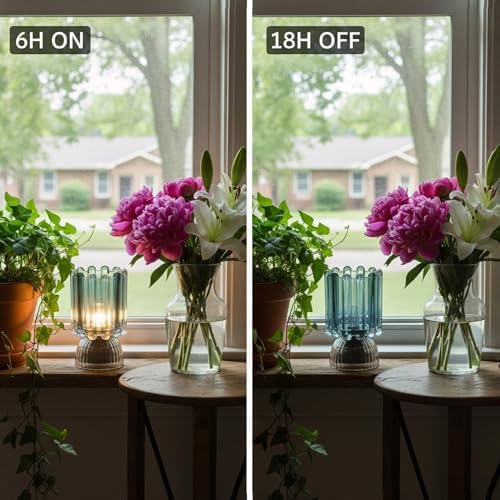 Battery Operated Lamp with Auto-Off Timer, Cordless Table Night Light for Bedroom & Entryway, Portable LED Lamp for Home, Outdoor, Camping No Battery Included (Wine Glass Design-Smoke Blue) - Image 3