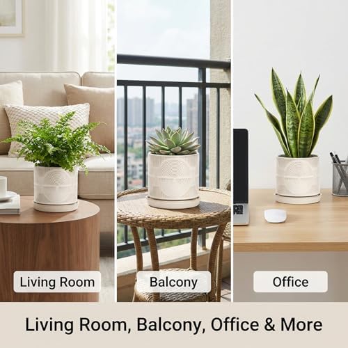 Ceramic Plant Pots, Modern Flower Pots, 4.5+5.5 Inch Small Plant Pots - Image 6