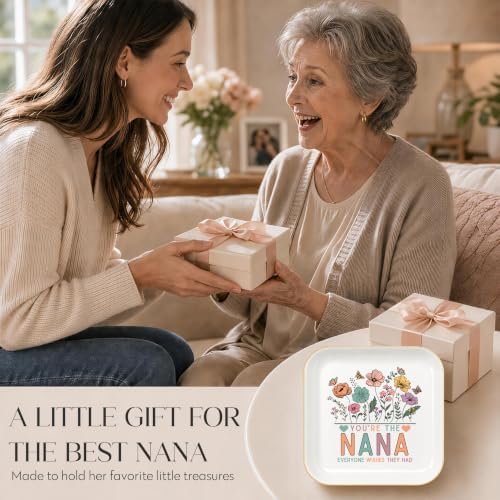 Nana Gifts for Grandma Birthday Christmas, Ceramic Wildflowers Jewelry Dish - Image 7