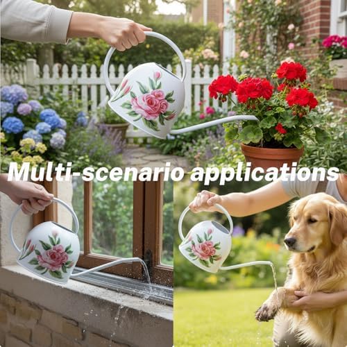 MOYEE Metal Small Watering Can for Indoor Outdoor Plants, Pretty Water Cans - Image 4