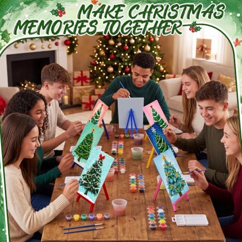 Blosssound 10 Set Christmas Pre Printed Canvas for Painting 5x7, Colorful - Image 5