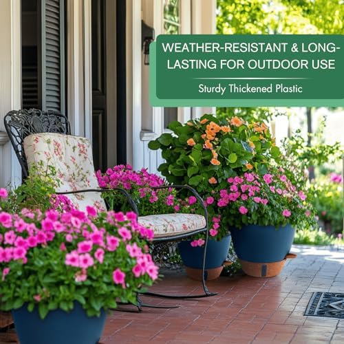 2 Pack 10 inch Self Watering Planters, PP Plastic Plant Pots for Indoor - Image 3