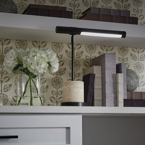 Signature Design by Ashley Vinmour Desk Lamp with USB-C Port, Adjustable Height Metal Task Light, Beige Travertine Stone Base, Contemporary Lighting for Home Office Workspaces, Brown/Beige - Image 2