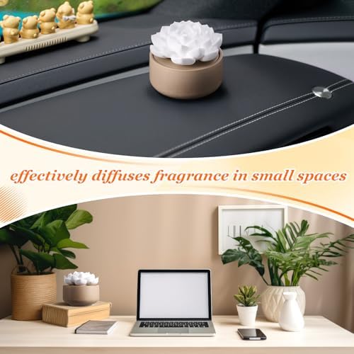 Honeydak 2 Pcs Ceramic Essential Oil Diffuser, Non Electric,Succulent - Image 4