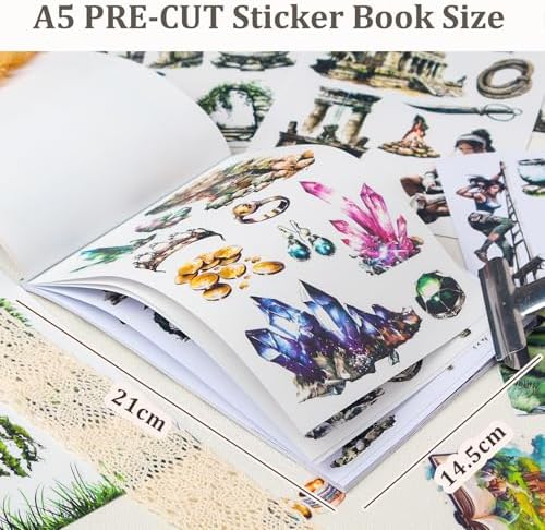 Snycler Sticker Book - 20 Sheets Vintage PET Stickers for Scrapbooking, Junk Journaling, Ephemera, and Decorative Crafts-The Forest of Tomb - Image 3