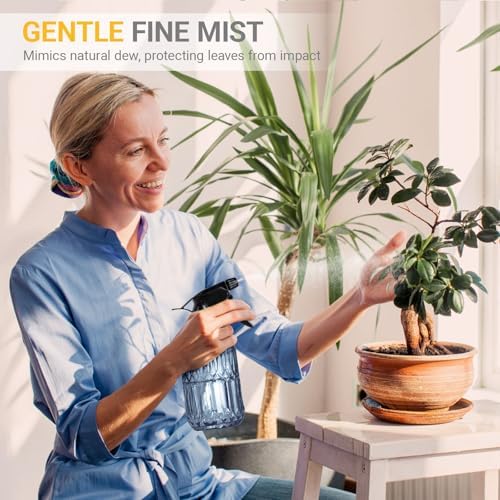 Glass Plant Mister Spray Bottle, 13.5 oz Refillable Plant Misters for Inside, Pretty Glass Spray Bottles for Cleaning, Hair, Cat, Succulent, Houseplant with Adjustable Mist Nozzle (Blue) - Image 4