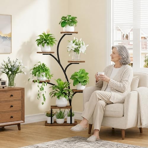BACEKOLL Plant Stand Indoor with Grow Light, 7 Tier 49" Lighted Plant Shelf - Image 4