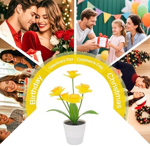 Artificial Daffodil Flower Night Light Gifts for Women Mom Grandma - Image 6