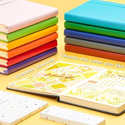 feela Dotted Journal Kit, Dot Grid Journal Hardcover Planner Notebook Set For Beginners Women Girls Note Taking with Journaling Supplies Stencils Stickers Pens Accessories, A5, 224 Pages, Gray - Image 4