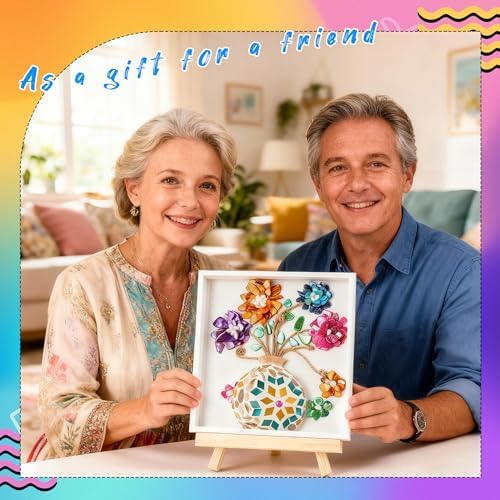 Joyclub DIY Vase Mosaic Painting Kit Mosaic Kits for Adult with Vase Flower - Image 6