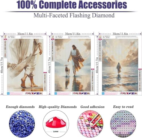 3pack Jesus Diamond Art Kits for Adult Diamond Painting Kit for Beginner - Image 5