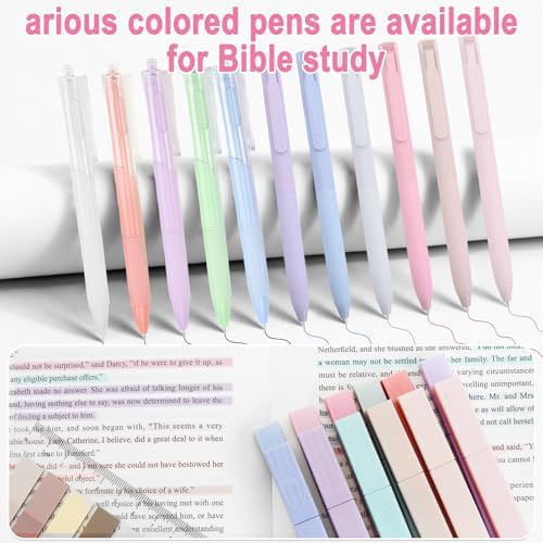 Bible Cover Case for Women, Study Supplies Kit, Highlighters Pens - Image 4