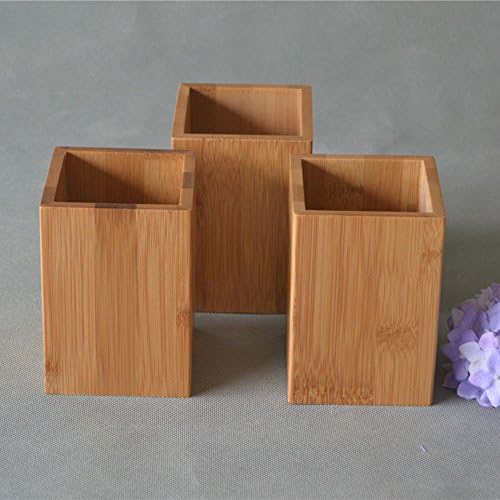 Bamboo Wood Desk Pen Pencil Holder Stand Multi Purpose Use Pencil Cup Pot Desk Organizer - Image 3