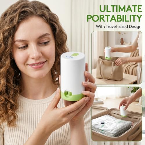 15 Packs Vacuum Bags for Travel with Rechargeable Pump, 3 Sizes Heavy Duty Vacuum Seal Bags for Clothing, Compression Vacuum Travel Bags for Luggage, Vacuum Packing Bags for Closet Organization - Image 5