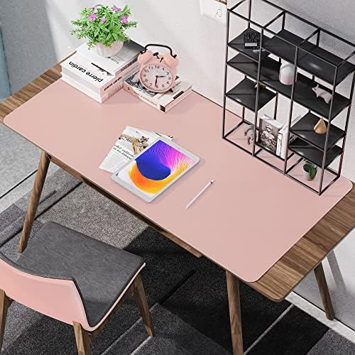 AFIING Cork Desk Mat 47" x 23.6", Dual-Sided Natural Cork & PU Leather Desk Pad, Non-Slip Waterproof Large Mouse Pad for Office, Home & Gaming (Pink) - Image 6