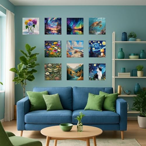 Framed Paint by Numbers Kit for Adults Beginner & Kids Ages 8-12 Starry Night Adult Paint by Number Kits on Canvas with Easel Cat Painting by Numbers for Adults with Frame DIY Painting Kits 8x8 Inch - Image 5