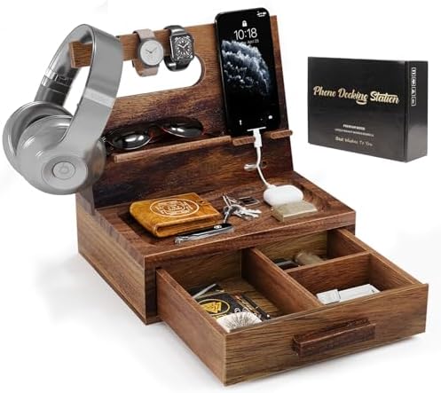 Semiochome Wooden Desktop Organizer, Desk Organizer with Drawers, Countertop Drawers Organizer, Tabletop Storage Organization Box for Office Desk Nightstand by Semiocthome